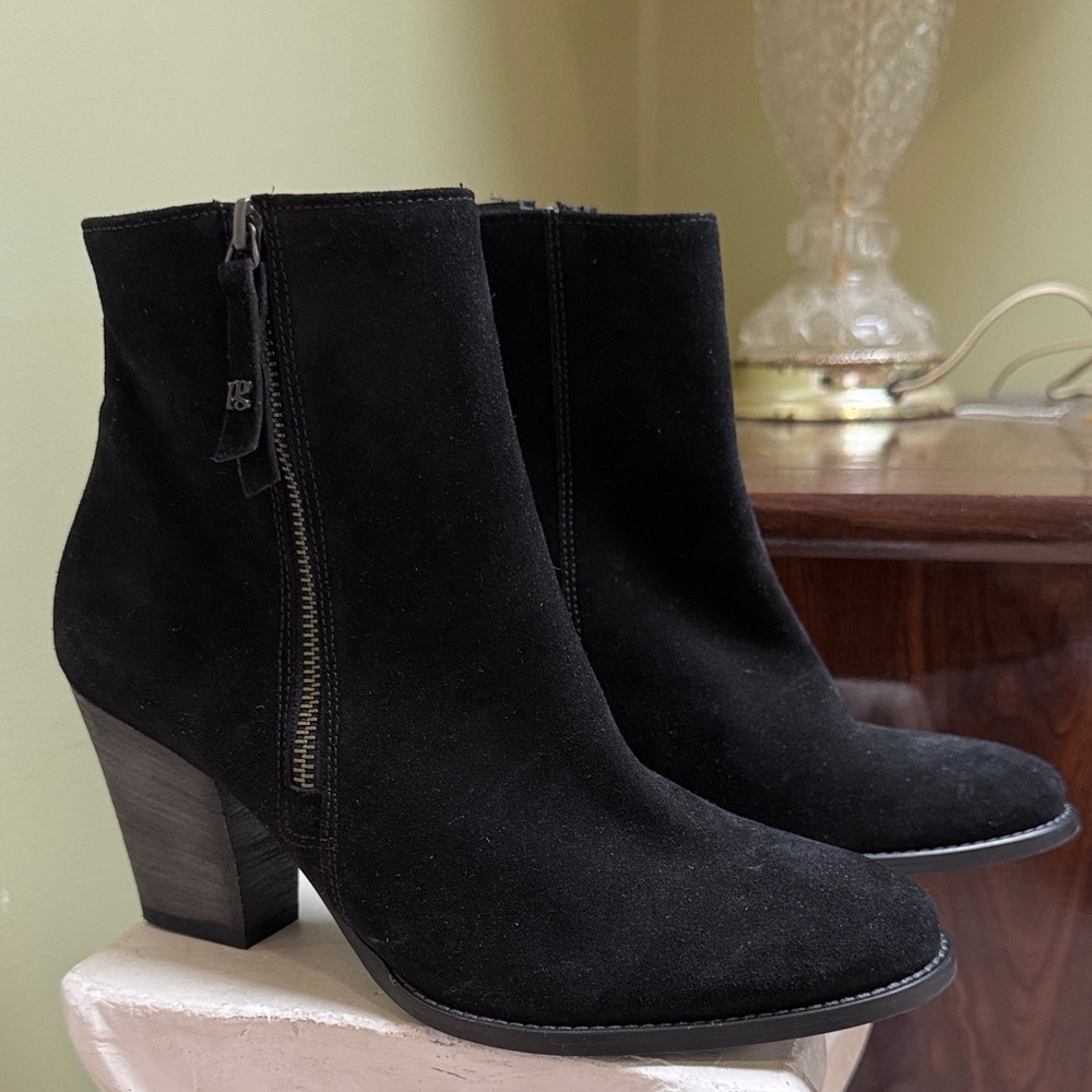 Paul Green Black suede REYA Ankle Booties women size 6.5 pg H23N14 - Picture 3 of 7